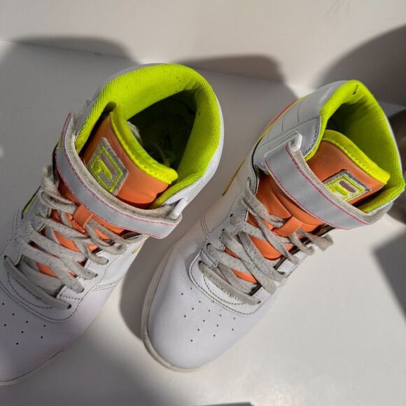 Women's Fila F-13 White | Lime Green | Hot Pink Sneakers size 7.5 - Picture 6 of 9